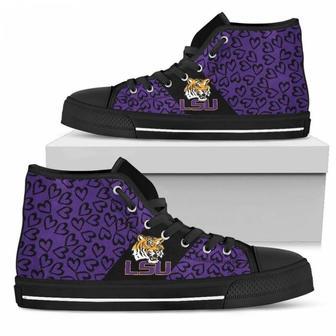 Perfect Cross Color Absolutely Nice LSU Tigers High Top Shoes | Favorety DE