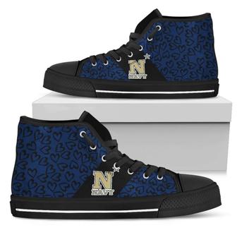 Perfect Cross Color Absolutely Nice Navy Midshipmen High Top Shoes - Monsterry AU