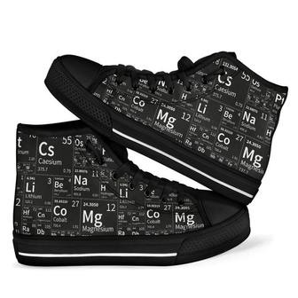 Periodic Table Science Print Pattern Men Women's High Top Shoes - Monsterry DE