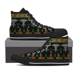 Physical Therapist Ugly Christmas High Top Shoes Sneakers - Monsterry DE