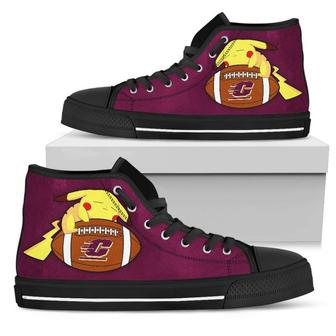 Pikachu Laying On Ball Central Michigan Chippewas High Top Shoes | Favorety DE