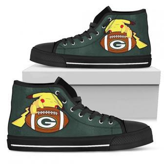 Pikachu Laying On Ball Green Bay Packers High Top Shoes | Favorety UK