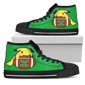 Pikachu Laying On Ball Marshall Thundering Herd High Top Shoes | Favorety