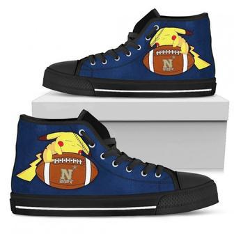 Pikachu Laying On Ball Navy Midshipmen High Top Shoes | Favorety