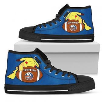 Pikachu Laying On Ball New York Islanders High Top Shoes | Favorety UK