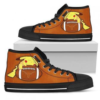 Pikachu Laying On Ball Texas Longhorns High Top Shoes | Favorety