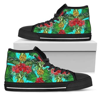 Pineapple Hibiscus Hawaii Women's High Top Shoes - Monsterry AU