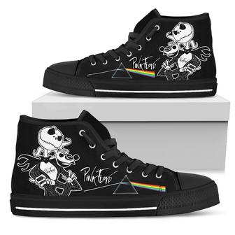 Pink Floyd Sneakers Jack Skellington High Top Shoes Idea For Gift - Monsterry