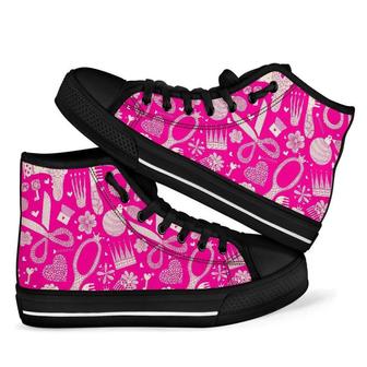 Pink Hair Stylist Men Women's High Top Shoes - Monsterry AU