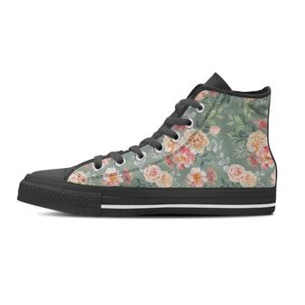 Pink Rose And Peony Floral Men's High Top Shoes - Monsterry UK