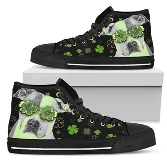 Pitbull Wearing Four Leaf Clover Eyeglasses High Top Shoes - Monsterry DE