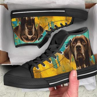 Pointer Dog Sneakers Colorful High Top Shoes Gift Idea - Monsterry AU