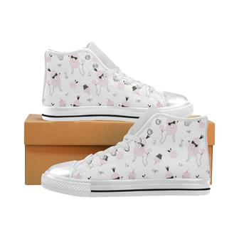 Poodle dog rose cake pattern Women's High Top Shoes White - Monsterry CA