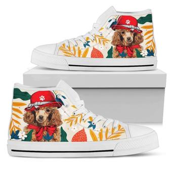 Poodle Dog Sneakers Women High Top Shoes Funny Gift - Monsterry CA