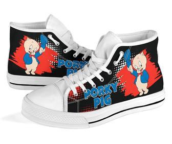 Porky Pig Sneakers High Top Shoes Looney Tunes Fan | Favorety