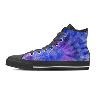 Purple And Blue Tie Dye Men's High Top Shoes - Monsterry CA