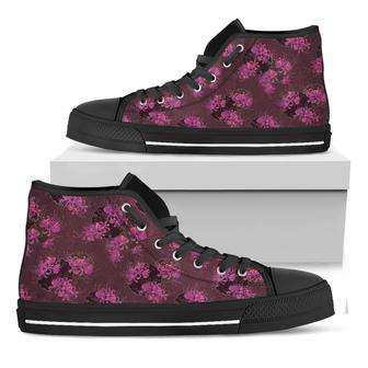 Purple Japanese Amaryllis Black High Top Shoes - Monsterry