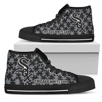 Puzzle Logo With Chicago White Sox High Top Shoes | Favorety CA