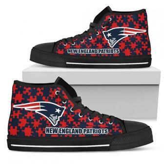 Puzzle Logo With New England Patriots High Top Shoes | Favorety AU