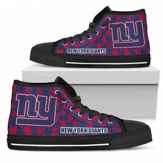 Puzzle Logo With New York Giants High Top Shoes | Favorety DE