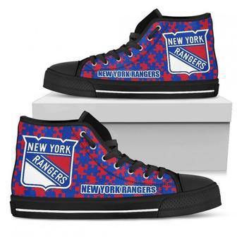 Puzzle Logo With New York Rangers High Top Shoes | Favorety DE