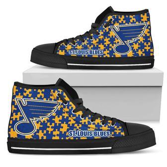 Puzzle Logo With St. Louis Blues High Top Shoes | Favorety DE