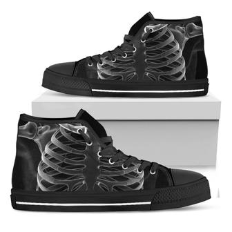 Radiologist X-Ray Film Print Black High Top Shoes - Monsterry DE