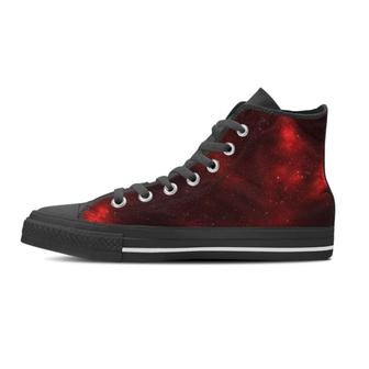 Red Nebula Galaxy Space Men's High Top Shoes - Monsterry UK