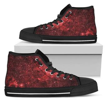 Red Stardust Universe Galaxy Space Print Men's High Top Shoes - Monsterry AU