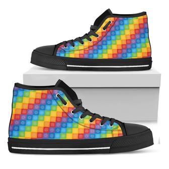 Reiki And The Chakras Pattern Print Black High Top Shoes - Monsterry