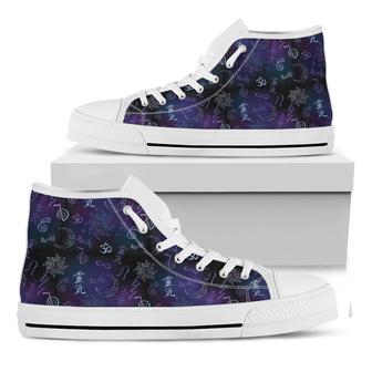 Reiki Energy Pattern Print White High Top Shoes - Monsterry AU