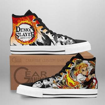 Rengoku High Top Shoes Custom Anime Demon Slayer Sneakers | Favorety