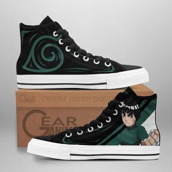 Rock Lee High Top Shoes Custom Anime Sneakers - Monsterry
