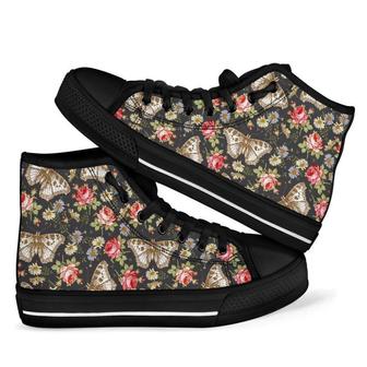 Rose Monarch Butterfly Men Women's High Top Shoes - Monsterry AU