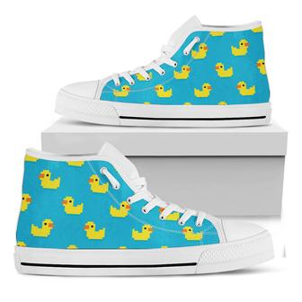 Rubber Duck White High Top Shoes - Monsterry AU