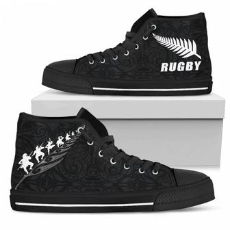 Rugby Haka Fern High Top Shoes Black - Monsterry UK