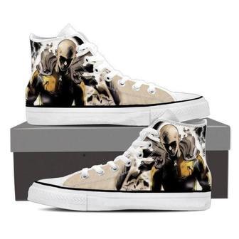 Saitama One Punch Man For Lovers Gift For Fan Custom Canvas High Top Shoes | Favorety AU