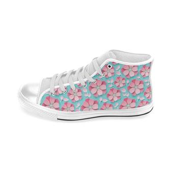 Sakura Cherry Blossom Pattern Men'S High Top Shoes White - Monsterry UK