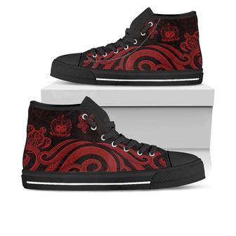 Samoa High Top Shoes - Red Tentacle Turtle - - Monsterry UK