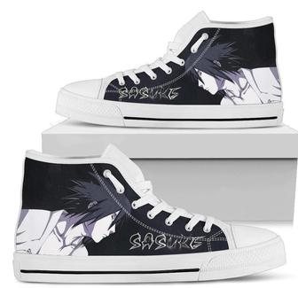 Sasuke Naruto Anime Sneakers High Top Shoes Fan Gift - Monsterry