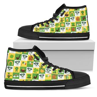 Schnauzer And Saint Patrick's Day Elements High Top Shoes - Monsterry UK
