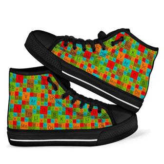 Science Periodic Table Men Women's High Top Shoes - Monsterry