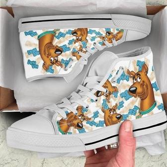 Scooby Doo Character Cartoon Design For Lovers Gift For Fan Custom Canvas High Top Shoes | Favorety