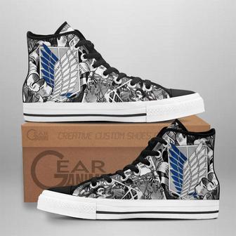 Scout Regiment High Top Shoes Custom Anime Attack On Titan Sneakers | Favorety AU