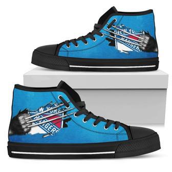 Scratch Of The Wolf New York Rangers High Top Shoes | Favorety CA