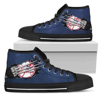 Scratch Of The Wolf New York Yankees High Top Shoes | Favorety CA