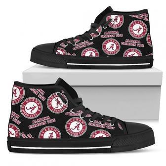 Script Logo Pattern Alabama Crimson Tide High Top Shoes | Favorety CA