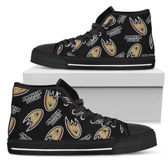 Script Logo Pattern Anaheim Ducks High Top Shoes | Favorety CA