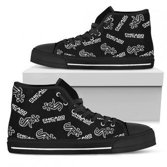 Script Logo Pattern Chicago White Sox High Top Shoes | Favorety DE