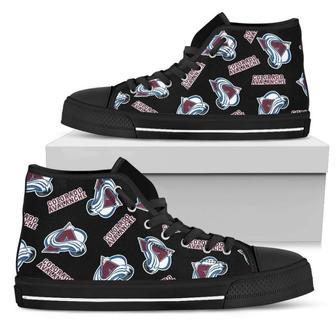 Script Logo Pattern Colorado Avalanche High Top Shoes | Favorety DE